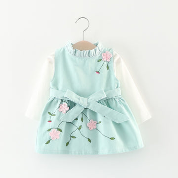 Cute Baby Girls Long Sleeved T-Shirt & Dress 2pc Set